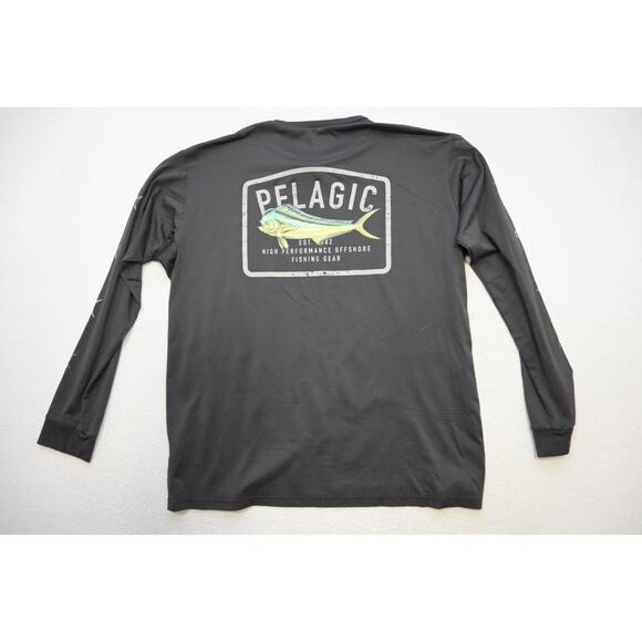Pelagic Waterman Tee UVA Shirt Fishing Black 100% Nylon Graphic Mens Size Large - Picture 10 of 12
